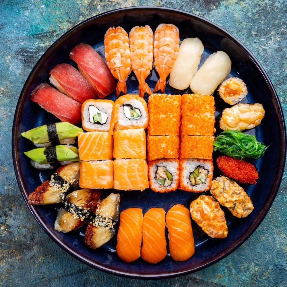 Set of sushi and maki